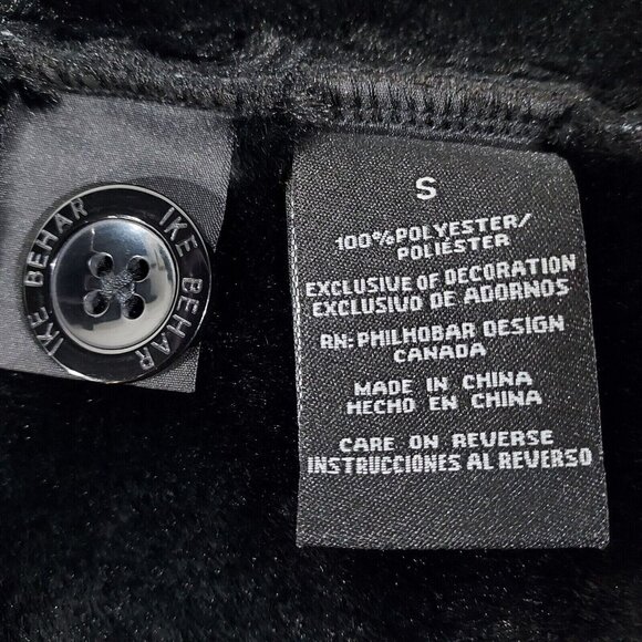 Coat Hooded Jacket Plush Lined Charcoal Plaid Small Ike Behar - Picture 3 of 16